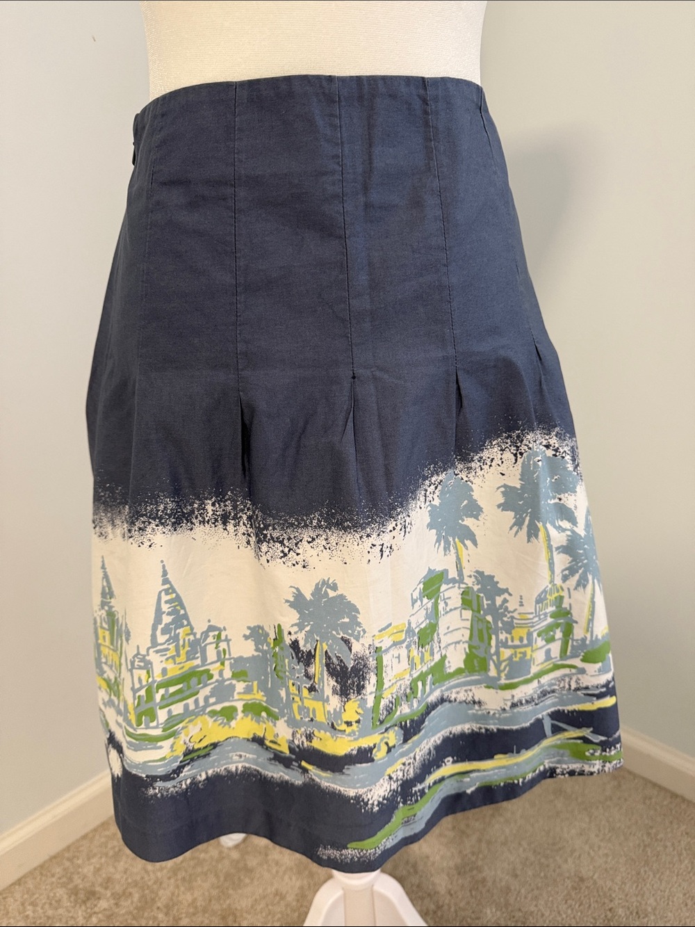 Old Navy  Blue A-Line Skirt with Coastal Print SZ4 - Picture 2 of 12